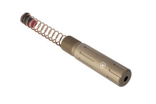 Strike Industries flat dark earth AR-15 pistol buffer tube kit uses a compact PDW length design with flatwire spring and custom buffer